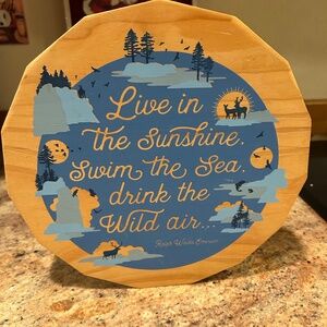 Rustic Solid Wood Here and There line Wall Art / Ralph Waldo Emerson Verse